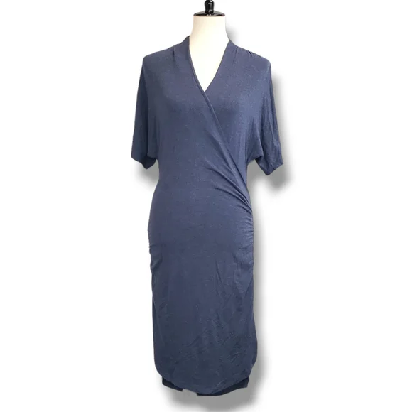 Banana Republic | Dresses | Banana Republic July Snitty Jersey Knit Wrap  Midi Dress Blue Size Small | Poshmark